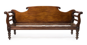 An early double-ended miner's couch, Australian cedar, circa 1845 adorned with turned roundels