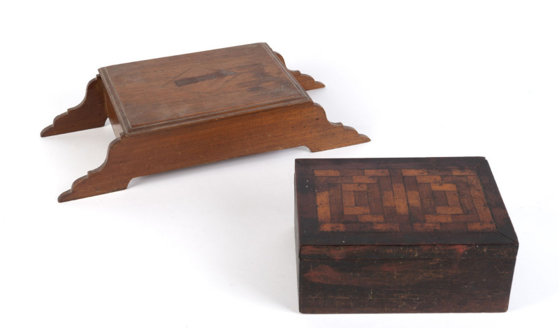 Two Australian timber boxes, blackwood, cedar and huon pine, 19th and 20th century