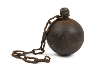 Convict ball and chain, 19th century