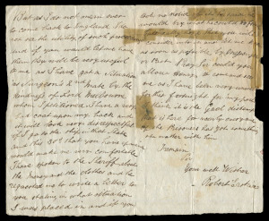 Awaiting Departure: "Expecting to go away every day…" 20 April 1833 mss letter from Robert Erskine at "Newgate Northside" [Prison] to his correspondent in Clerkenwell.