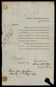 The Assignment System at work: 19 June 1838 printed Memorandum (sent as an OPSO letter with Crowned FREE postmark) from the Principal Superintendent's Office completed in mss regarding the convict John HOLMAN