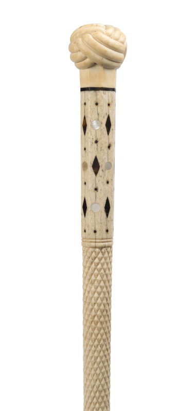 A superb whalebone walkingstick, early 19th century