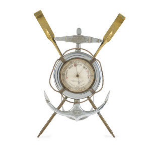 Aneroid barometer, nickel plate and brass, circa 1890 "Presented To Hon. JAMES MUNRO Premier Of Victoria, Bellarine, Corio Bay, 13th Dec 1899"
