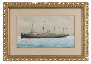 ARTIST UNKNOWN S.S. Britannia watercolour on paper initialed lower right "N.D."