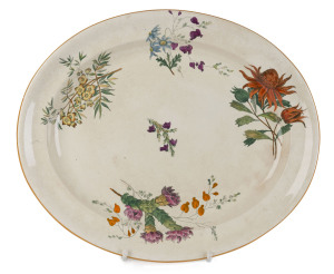 WEDGWOOD "Australian Flora" patterned meat platter, Staffordshire England, circa 1880