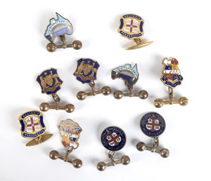 Five pairs of Australian cufflinks with enamel decoration,19th and 20th century