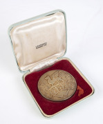 1958 BRITISH COMMONWEALTH GAMES IN CARDIFF, Participation Medal "1958 VI.British Empire and Commonwealth Games, Cardiff, Wales", hallmarked silver gilt, 54mm diameter, 70.97 grams, in original presentation case. - 2