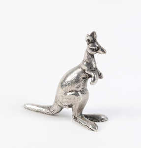 A silver plated kangaroo figure, 19th century