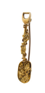 A fine 18ct yellow gold miners brooch festooned with gold nuggets, by JACOB STEINER, Adelaide, 19th century