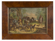 SAMUEL CALVERT (1828-1913) Buckley discovering himself to the early settlers colour lithograph circa 1869 ​later huon pine frame