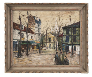 GEORGE FEATHER LAWRENCE (1901-1981) Place du Tertre, 1963 oil on board signed and dated lower left: G.F.LAWRENCE /63