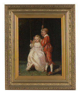 MARSHALL CLAXTON (1811 - 1881) The Swing, (1879) oil on canvas inscribed verso "The Swing by Marshall Claxton 79"