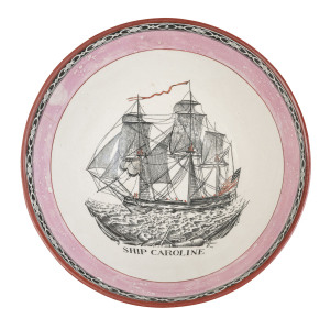 A Sunderland lustre bowl "Ship Caroline, The Shipwrights Arms, James Leech", Staffordshire, circa 1930