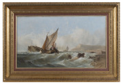 ALFRED MONTAGUE (British, 1832-1883) Shipwreck scene oil on canvas signed lower right "Alfred Montague, 1872" - 2