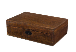 An Australian jewel box, fiddleback blackwood and ebony, circa 1900 