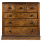 An Australian six drawer chest, cedar and pine, 19th century