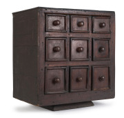 An unusual double sided miniature chest on swivel stand, cedar, Ballarat origin, 19th century - 2