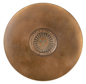 1962 COMMONWEALTH WINTER GAMES IN SWITZERLAND, Commemorative Wall Plate "Commonwealth Winter Games, 1962, St.Moritz", bronze, 113mm diameter.