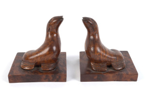 A pair of bookends, carved musk, Tasmanian origin, 20th century