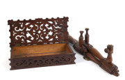 A fret work glove box and a hanging rack, cedar, pine and blackwood, 19th century - 2