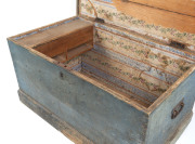 A blanket box, blue painted finish on pine, 19th century - 2