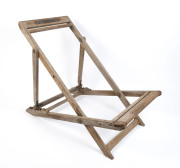 Anglo-Indian folding deck chair with brass plaque "C.R. WHITTINGHAM", teak, 19th century