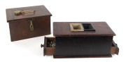 A cedar ballot box with accompanying set of black and white ceramic marbles; together with a cedar and pine collection box, 19th century - 2