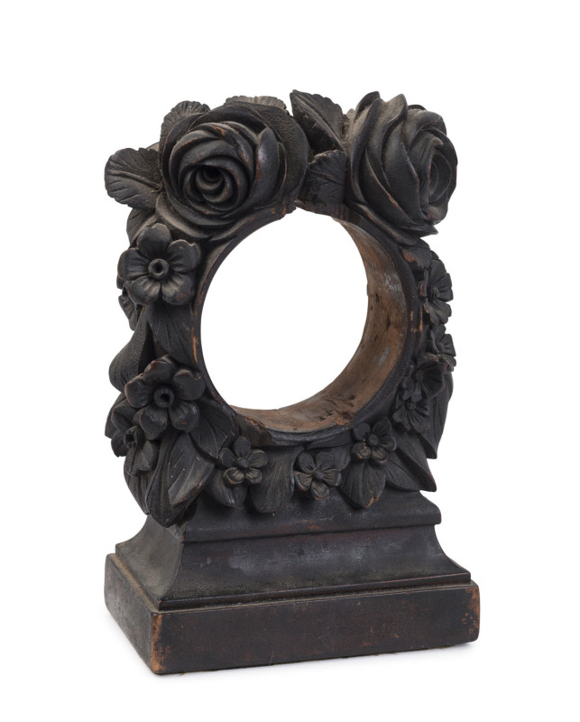 A rare Australian cedar floral carved clock case, circa 1860