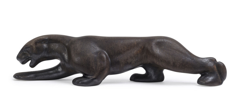 A pottery panther statue, circa 1960