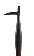 A whaler's blubber hook, hand forged steel and wood, initialled "B.R.", 19th century - 2