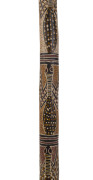 A didgeridoo with cross hatched painted design, wood and natural earth pigments, Arnhem Land, Northern Territory - 2