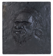 "DESERT MAN" Plaque, ebonized plaster, mid 20th century