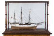 A stunning model tallship in cabinet, huon pine, cedar and blackwood, Tasmanian origin, 19th century - 2