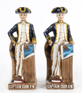 A pair of Captain Cook porcelain decanters, 20th century