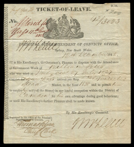 A NEW SOUTH WALES TICKET-OF-LEAVE 