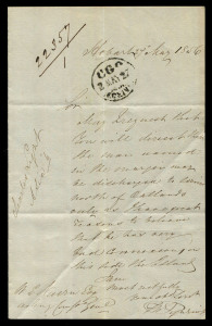 May 1856 mss letter to the Comptroller General's Office regarding one Charles WHITE: