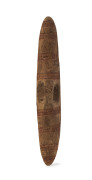 An Aboriginal miniature shield, carved wood and ochre, Western Australian origin, early 20th century