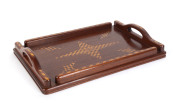 An Australian serving tray, cedar and pine inlay, late 19th century - 2