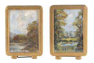 ARTIST UNKOWN (Australian) A pair of miniature landscapes ​oil on card