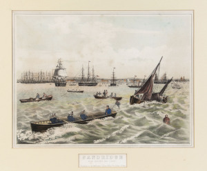 FRANCOIS COGNE (1829-1883) Sandridge From Hobson's Bay (1863) coloured lithograph