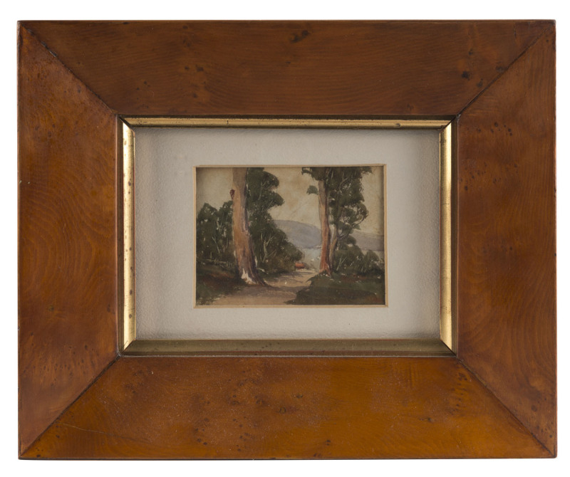 AUSTRALIAN SCHOOL (early 20th century) (Victorian landscape) watercolour on paper ​huon pine frame