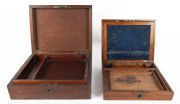 An Australian cedar box with lift out tray; together with an artist traveling box with fitted interior, 19th century - 2