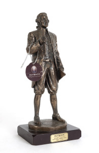 Captain James Cook statue by Outback Heritage, limited edition, bronzed resin on wooden plinth, 20th century