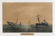 WILLIAM JAMES FORSTER (Australia, Britain & New Zealand 1840-1891) "The S.S. Keilawarra & S.S. Helen Nicol After The Collision Of The Solitaries, Dec 8th 1886, 43 Lives Lost" watercolour on paper - 2