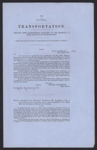 Victorian Parliamentary Papers: August 1856 "TRANSPORTATION: Despatch from Major-General Macarthur to the Secretary of State, Relaive to Transporation."; 