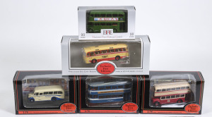 EFE: Group of ’00 Scale’ model busses and transport including Taste & Life gift set (Volume 1); and, V.E Day 50th Anniversary combative set (219883); and, Yorkshire Post/Stylo Leeds Transport (E14301). All mint in original cardboard packaging. (20 items)