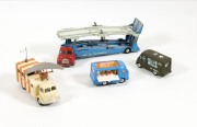 CORGI: group of vintage unboxed model vehicles including Bedford Tractor Unit (494); and, Vanguard Staff Car (352); and, ARAL Articulated Mack Tanker (1152). Mixed condition. (30 items)