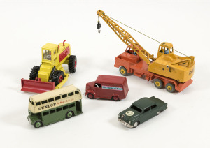 DINKY: group of vintage unboxed model vehicles including ‘Supertoys’ Guy Truck 4-ton Lorry (431); and Leyland Octopus Tanker (943); and, Single Decker Bus (283). Mixed condition (80 items)