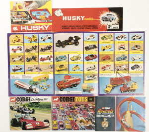 CORGI/HUSKY: group of collectors catalogues and other Corgi items including 1960s Husky collectors catalogue; and, Corgi Rockets collectors catalogue; and, Corgi 1973 Collectors catalogue. All in excellent condition. (23 items)