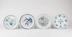 Four various Doucai saucer dishes